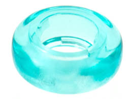 Clikits Bead, Ring Thick Small with Hole: {прозрачно светло син}