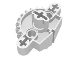 Bionicle Matoran Torso, Gear 9 Tooth with 3 Axle Holes and 2 Pin Holes: {бял}