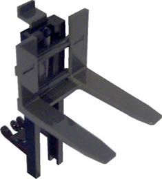 Vehicle, Forklift Wide 1 x 2 Hinge Plate Locking and Dark Gray Wide Forks Reinforced: {черен}