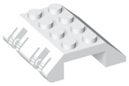 Slope 45 4 x 4 Double with Locking Hinge: {бял}