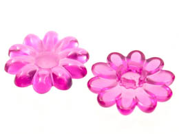 Clikits Icon, Flower 10 Petals 2 x 2 Large with Pin, Polished (Transparent Colors Only): {прозрачен умерено червеникаво виолетов}