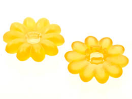 Clikits Icon, Flower 10 Petals 2 x 2 Large with Pin, Frosted (Solid and Transparent Colors): {прозрачно огнено жълто-оранжев}