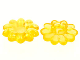Clikits Icon, Flower 10 Petals 2 x 2 Small with Pin, Polished (Transparent Colors Only): {прозрачно огнено жълто-оранжев}