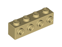 Тухличка 1X4 с 4 пъпки: {тухлено жълт}