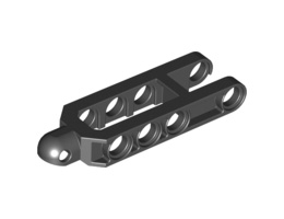 Technic, Steering Arm 6.5 x 2 with Tow Ball Socket Rounded, Chamfered: {черен}