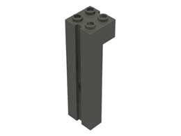 Brick, Modified 2 x 2 x 6 with Groove : {тъмно сив}