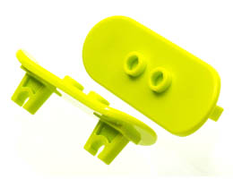 Minifigure, Utensil Skateboard with Mag Wheel Holders: {умерено жълто-зелен}