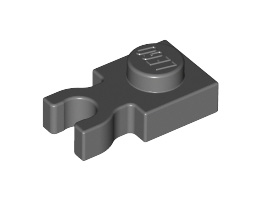 Plate, Modified 1 x 1 with U Clip Thick (Vertical Grip): {тъмно каменно сив}