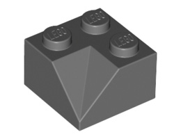 Ъглова тухличка 2X2/45° отвътре: {тъмно каменно сив}