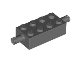 Свързващ елемент 2X4 с 2 щракалки : {тъмно каменно сив}