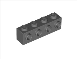 Тухличка 1X4 с 4 пъпки: {тъмно каменно сив}