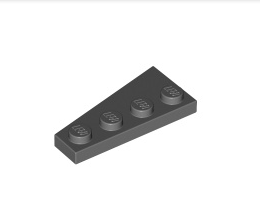 Дясна плочка 2X4 с ъгъл: {тъмно каменно сив}