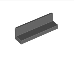 Стенен елемент 1X4X1 гладък : {тъмно каменно сив}