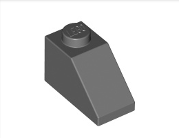 Покривна плочка 1X2/45°: {тъмно каменно сив}