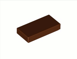 Плоска плочка 1X2: {червеникаво-кафяв}