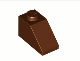 Покривна плочка 1X2/45°: {червеникаво-кафяв}