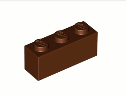 Тухличка 1X3: {червеникаво-кафяв}