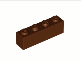 Тухличка 1X4: {червеникаво-кафяв}