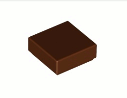 Плоска плочка 1X1: {червеникаво-кафяв}