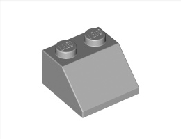 Покривна плочка 2X2/45°: {умерено каменно сив}