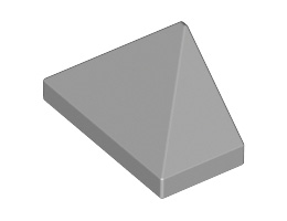 Крайна плочка ръб на покрив 1X2/45°: {умерено каменно сив}