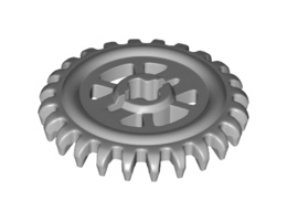 Technic, Gear 24 Tooth Crown (2nd Version - Reinforced): {умерено каменно сив}