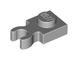 Plate, Modified 1 x 1 with U Clip Thick (Vertical Grip): {умерено каменно сив}