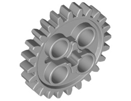 Technic, Gear 24 Tooth (2nd Version - 1 Axle Hole): {умерено каменно сив}