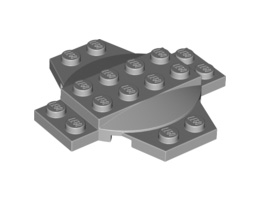 Плочка, модифицирана 6 x 6 x 2/3 кръст с купол: {умерено каменно сив}