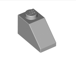 Покривна плочка 1X2/45°: {умерено каменно сив}