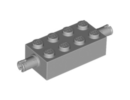 Свързващ елемент 2X4 с 2 щракалки : {умерено каменно сив}