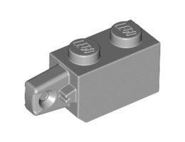 Hinge Brick 1 x 2 Locking with 1 Finger Vertical End: {умерено каменно сив}