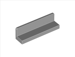 Стенен елемент 1X4X1 гладък : {умерено каменно сив}
