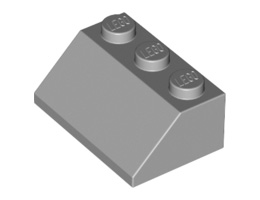 Покривна плочка 2X3/45°: {умерено каменно сив}