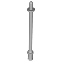 Bar   8L with Stop Rings and Pin (Technic, Figure Accessory Ski Pole) - Rounded End: {умерено каменно сив}