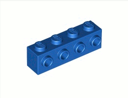 Тухличка 1X4 с 4 пъпки: {ярко син}