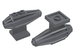 Engine, Strakes, 2 Top Studs, 2 x 2 Bottom Tile: {тъмно каменно сив}