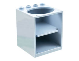 Container, Cupboard 4 x 4 x 4 with Elliptical Hole for Sink: {пясъчно син}