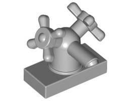 Tap 1 x 2 with Dual Handles, Large / Sink Faucet: {умерено каменно сив}