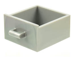 Container, Cupboard 4 x 4 x 4 Drawer, Open Handle: {сребрист}