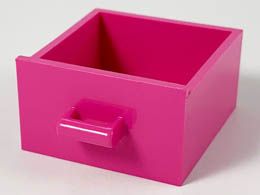 Container, Cupboard 4 x 4 x 4 Drawer, Open Handle : {ярко пурпурен}