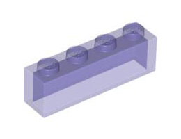 Тухличка 1X4 без пинове: {прозрачно синьо-виолетов (блестящ)}