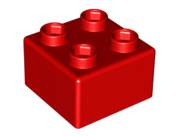 Камък 2X2 (63,4 X 63,4): {ярко червен}