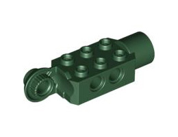Technic, Brick Modified 2 x 3 with Pin Holes, Rotation Joint Ball Half (Vertical Side), Rotation Joint Socket: {земно зелен}