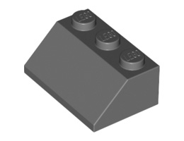Покривна плочка 2X3/45°: {тъмно каменно сив}