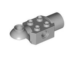 Technic, Brick Modified 2 x 2 with Pin Hole, Rotation Joint Ball Half (Horizontal Top), Rotation Joint Socket: {умерено каменно сив}