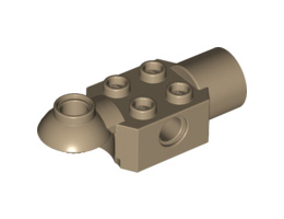 Technic, Brick Modified 2 x 2 with Pin Hole, Rotation Joint Ball Half (Horizontal Top), Rotation Joint Socket: {пясъчно жълт}
