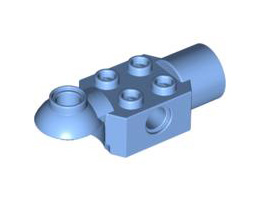 Technic, Brick Modified 2 x 2 with Pin Hole, Rotation Joint Ball Half (Horizontal Top), Rotation Joint Socket: {умерено син}