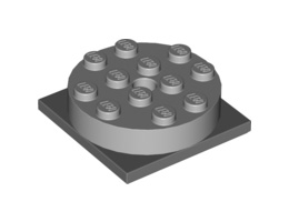Turntable 4 x 4 Square Base with Same Color Turntable 4 x 4 Top (3403 / 3404): {умерено каменно сив}