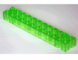 Brick, Modified 2 x 12 with Peg at each End: {прозрачен ярко жълто-зелен}